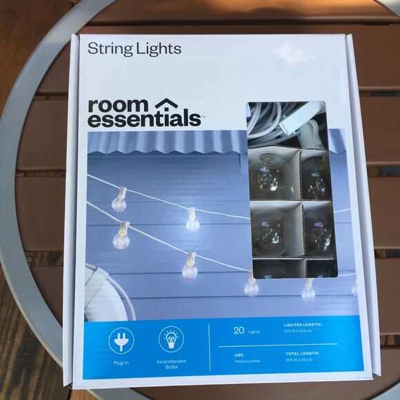 Room Essential String Lights 2 New Boxes Indoor/Outdoor 40 Bulb Patio Living - Picture 5 of 8